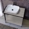Modern Console Vanity with Grey Oak Shelf, 35